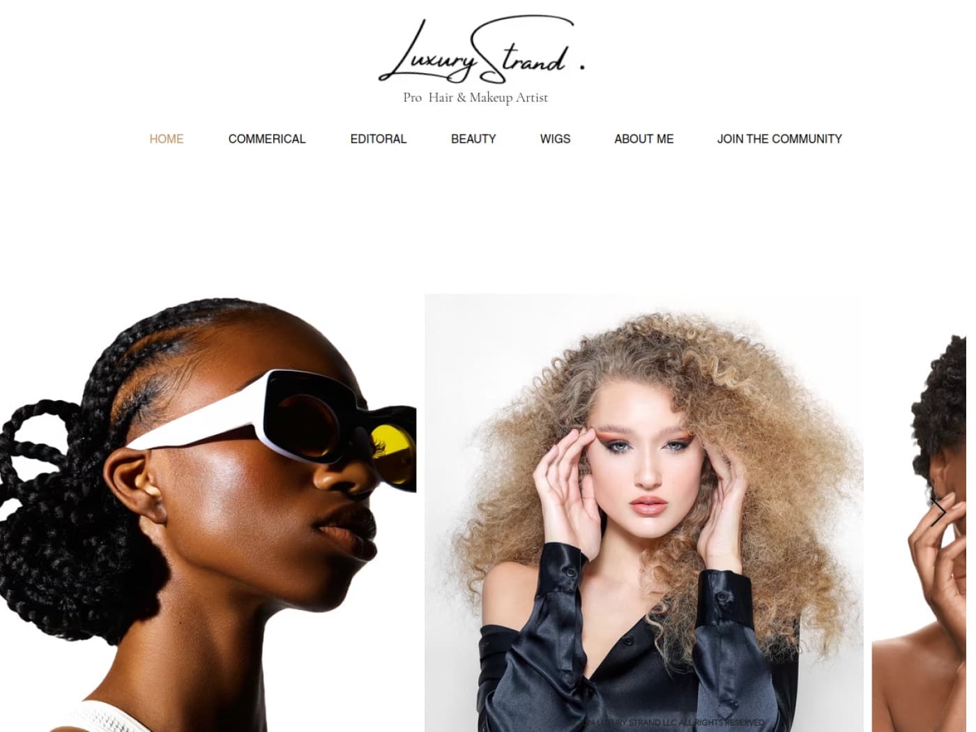 Luxury Strand website homepage